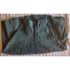 Marlynn Traditions LTD Green Suede Leather Full Skirt Lined Size 8